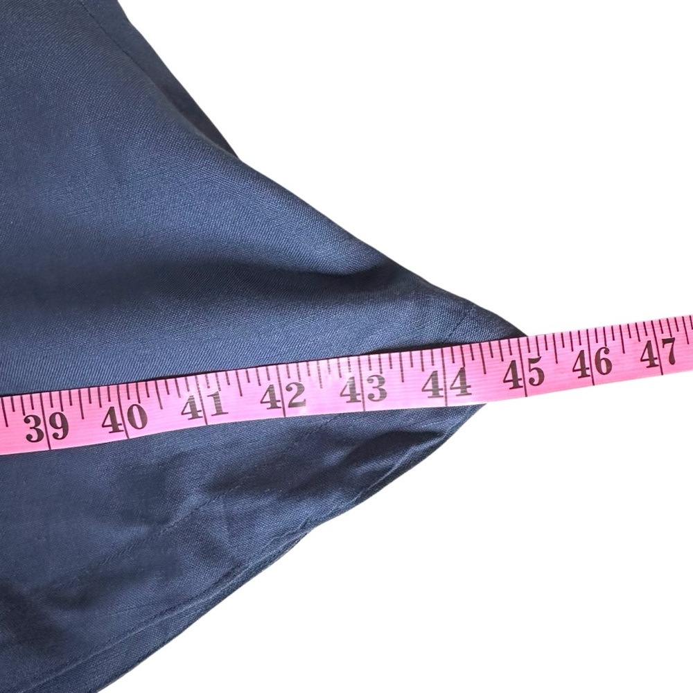 APPRAISAL Navy Blue Button Up Maxi Linen Blend Prarie Lined Skirt Womens Size 14 - Picture 13 of 15